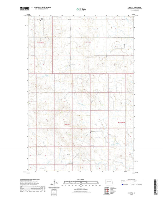 Fayette North Dakota US Topo Map Image