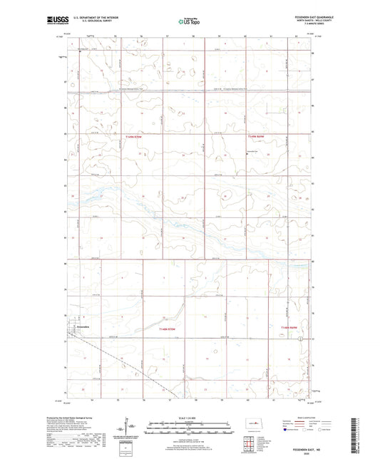 Fessenden East North Dakota US Topo Map Image