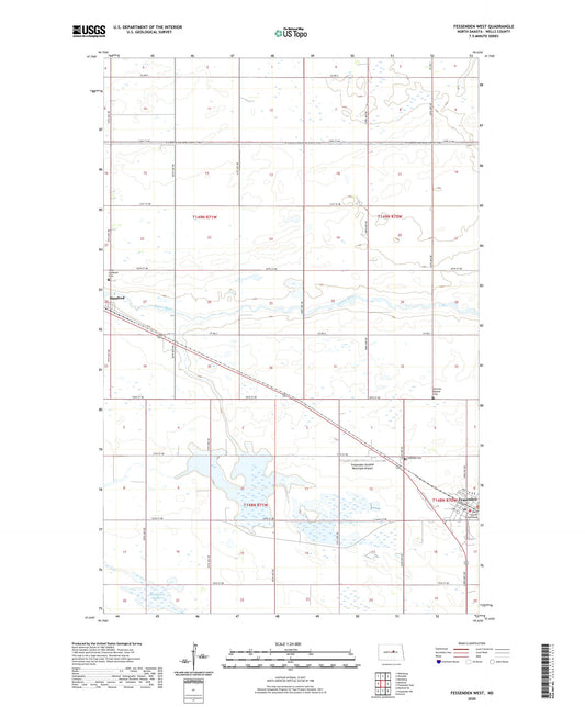 Fessenden West North Dakota US Topo Map Image