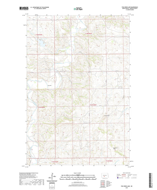Fish Creek Lake North Dakota US Topo Map Image
