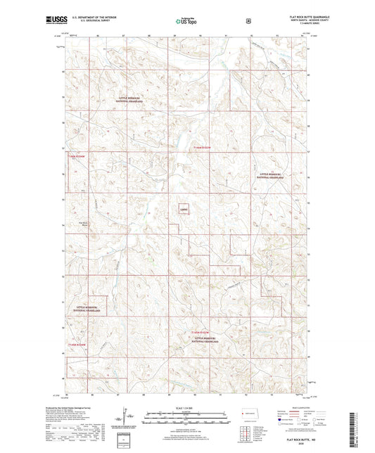 Flat Rock Butte North Dakota US Topo Map Image