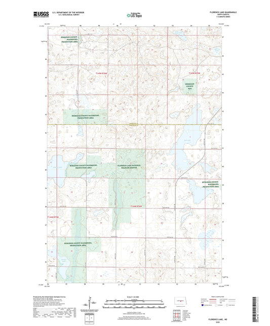 Florence Lake North Dakota US Topo Map Image
