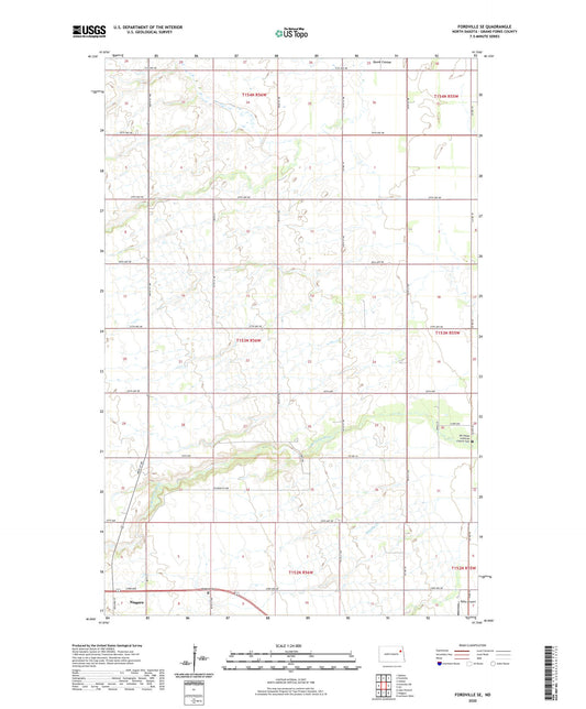 Fordville SE North Dakota US Topo Map Image