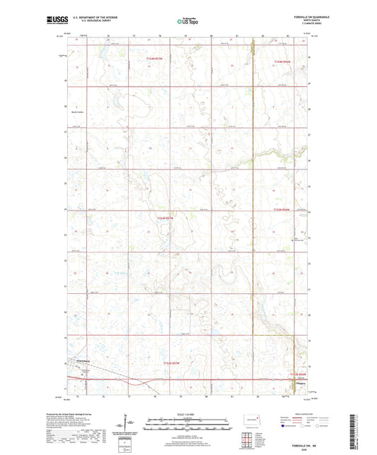Fordville SW North Dakota US Topo Map Image