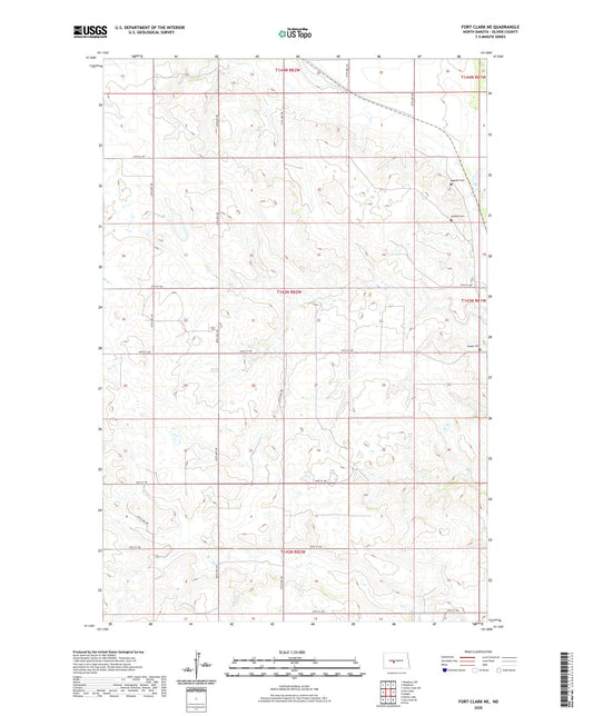 Fort Clark NE North Dakota US Topo Map Image