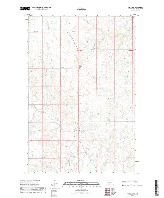 Fort Clark SE North Dakota US Topo Map Image