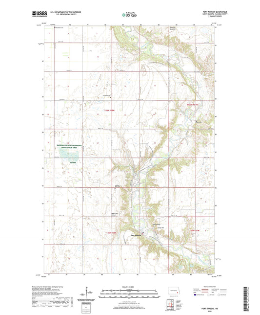 Fort Ransom North Dakota US Topo Map Image