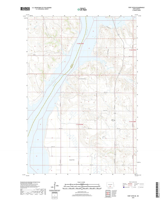 Fort Yates NE North Dakota US Topo Map Image