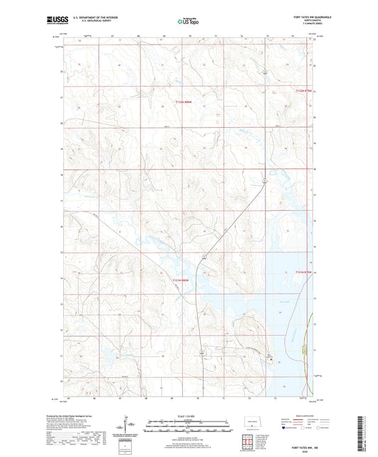 Fort Yates NW North Dakota US Topo Map Image