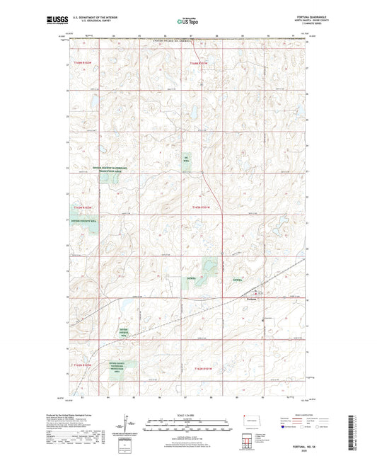 Fortuna North Dakota US Topo Map Image
