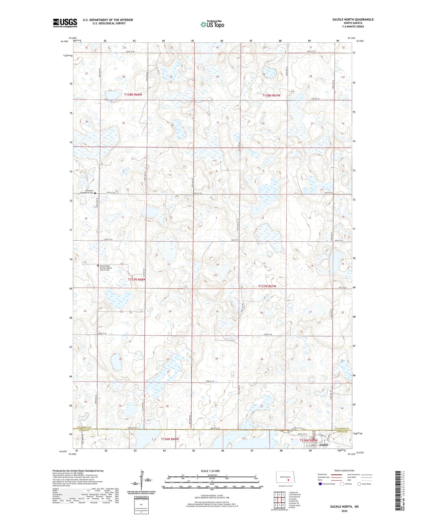 Gackle North North Dakota US Topo Map Image