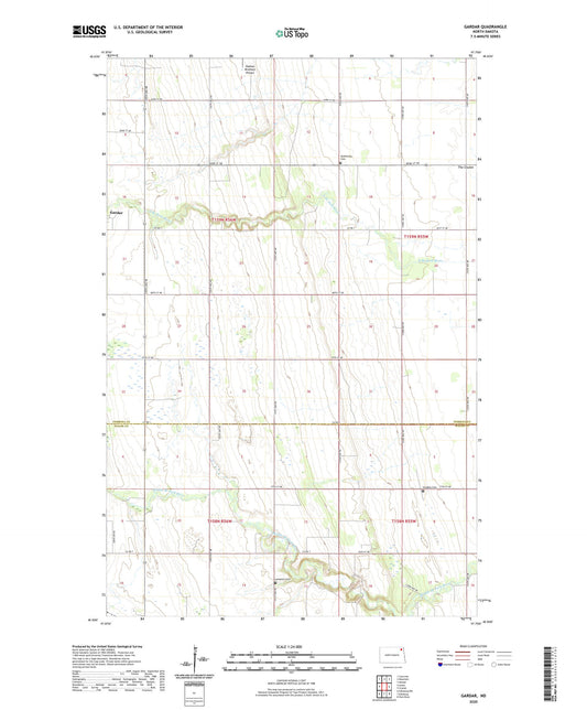 Gardar North Dakota US Topo Map Image