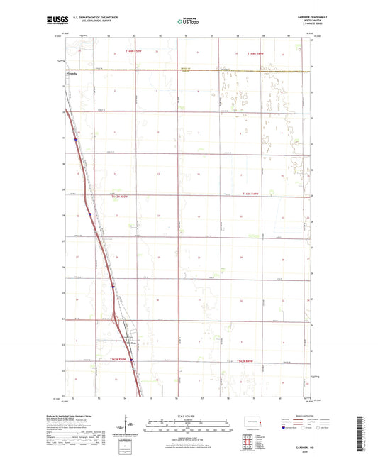 Gardner North Dakota US Topo Map Image