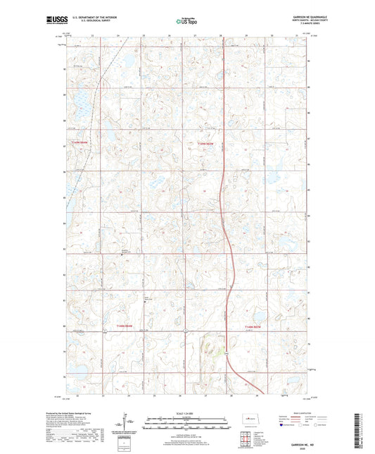 Garrison NE North Dakota US Topo Map Image