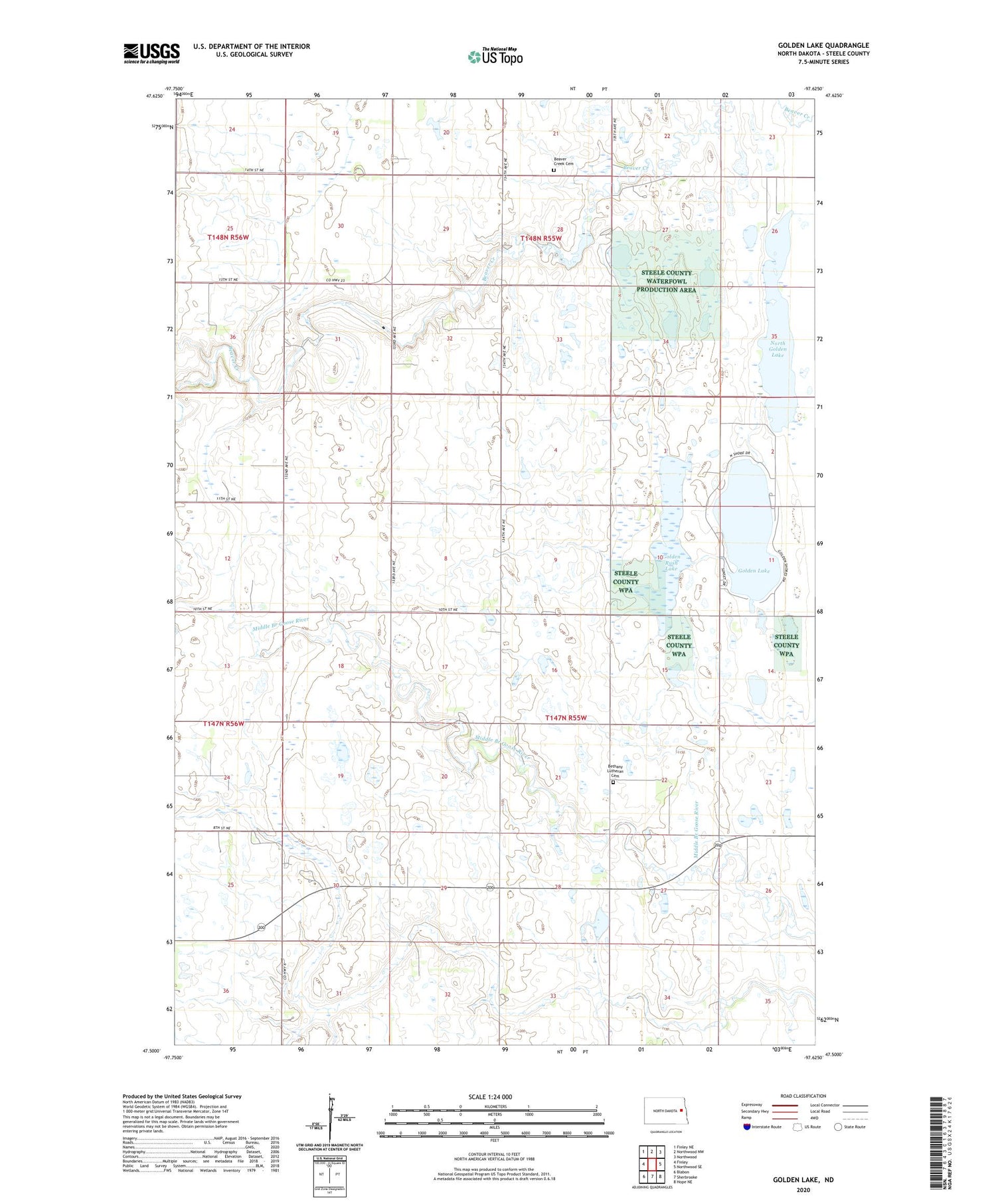 Golden Lake North Dakota US Topo Map Image