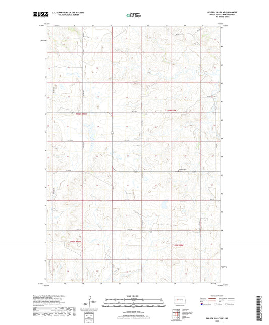 Golden Valley NE North Dakota US Topo Map Image