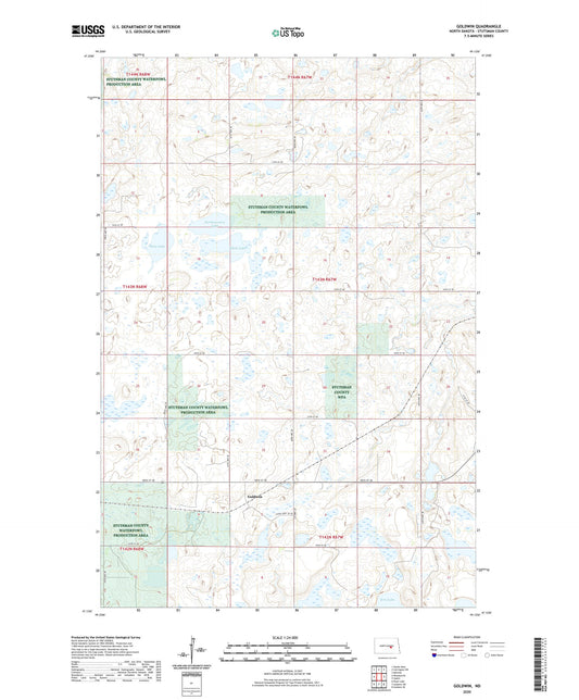 Goldwin North Dakota US Topo Map Image