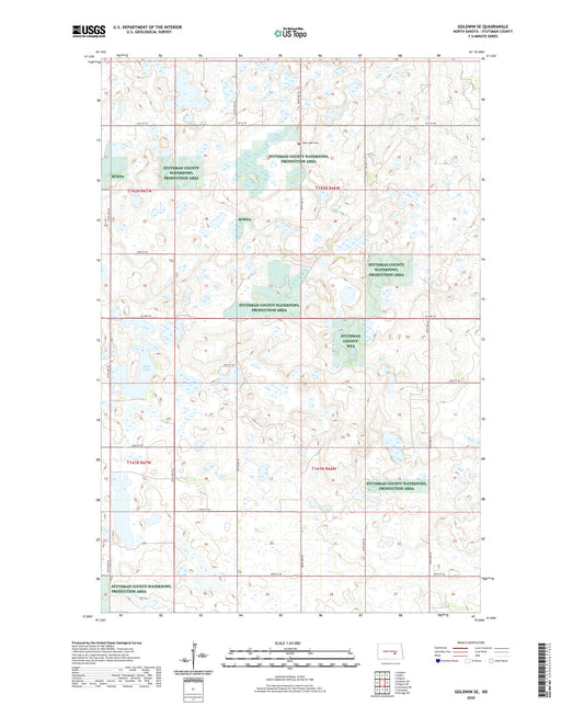 Goldwin SE North Dakota US Topo Map Image
