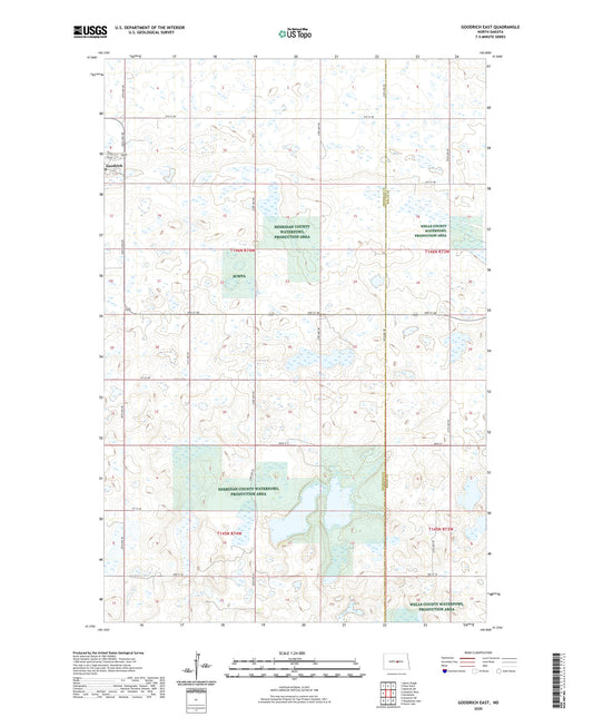 Goodrich East North Dakota US Topo Map Image
