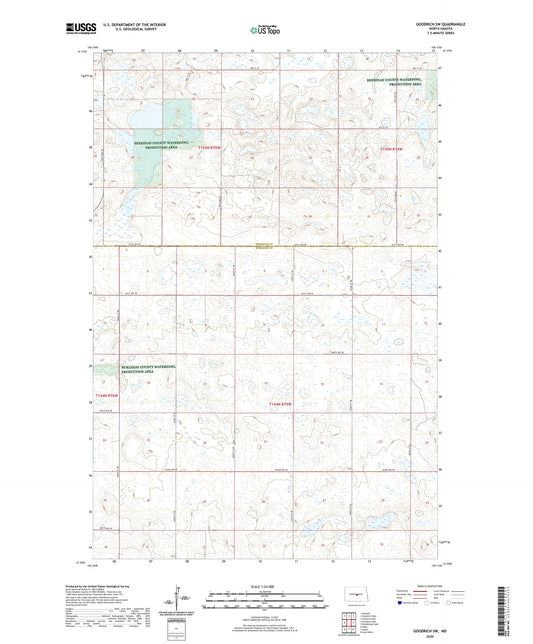 Goodrich SW North Dakota US Topo Map Image