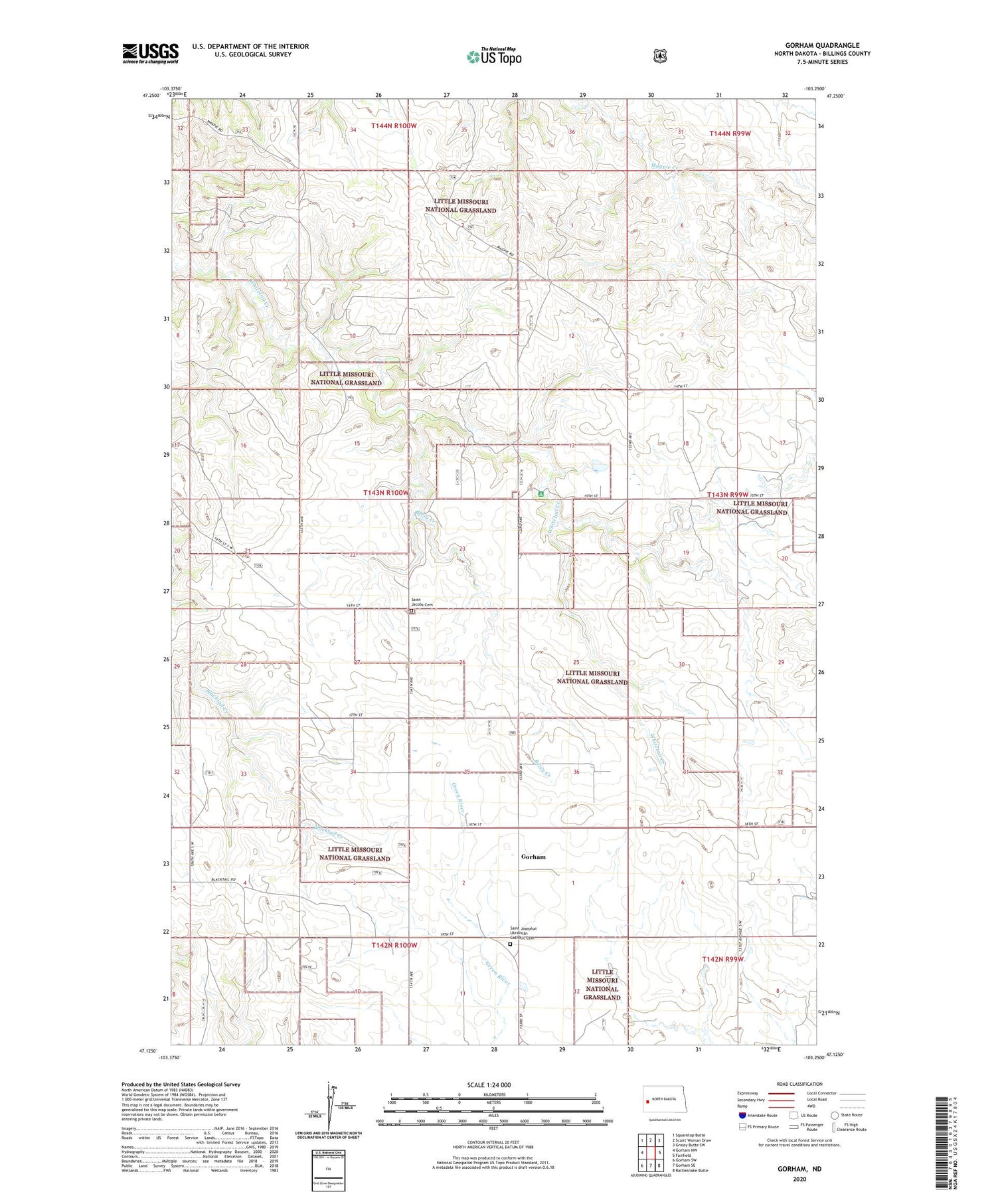 Gorham North Dakota US Topo Map Image