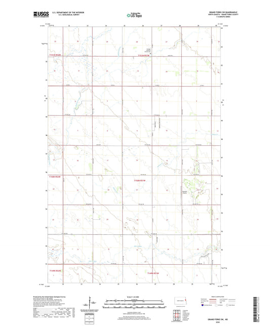Grand Forks SW North Dakota US Topo Map Image