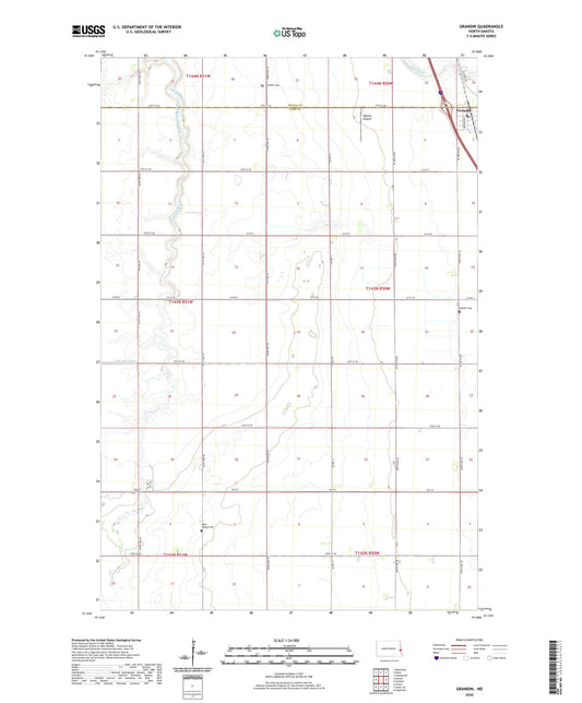 Grandin North Dakota US Topo Map Image