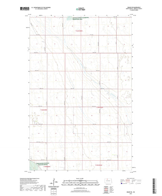 Grano NE North Dakota US Topo Map Image