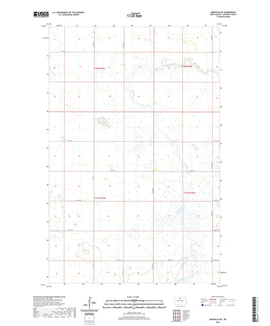Granville NE North Dakota US Topo Map Image
