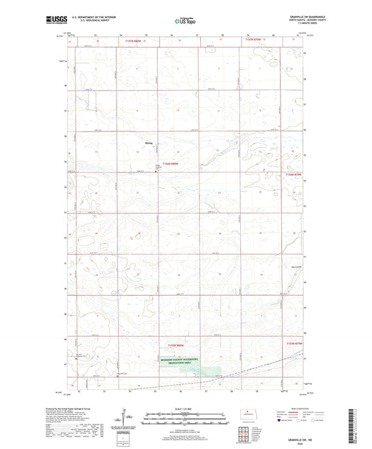 Granville SW North Dakota US Topo Map Image