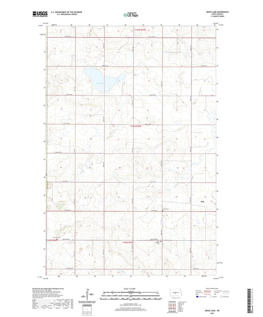Grass Lake North Dakota US Topo Map Image