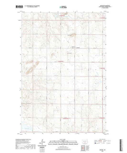 Grassna North Dakota US Topo Map Image