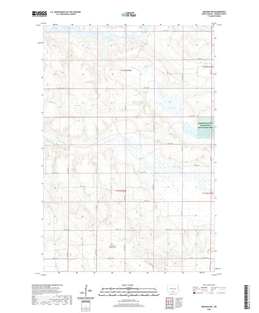 Grassna NW North Dakota US Topo Map Image