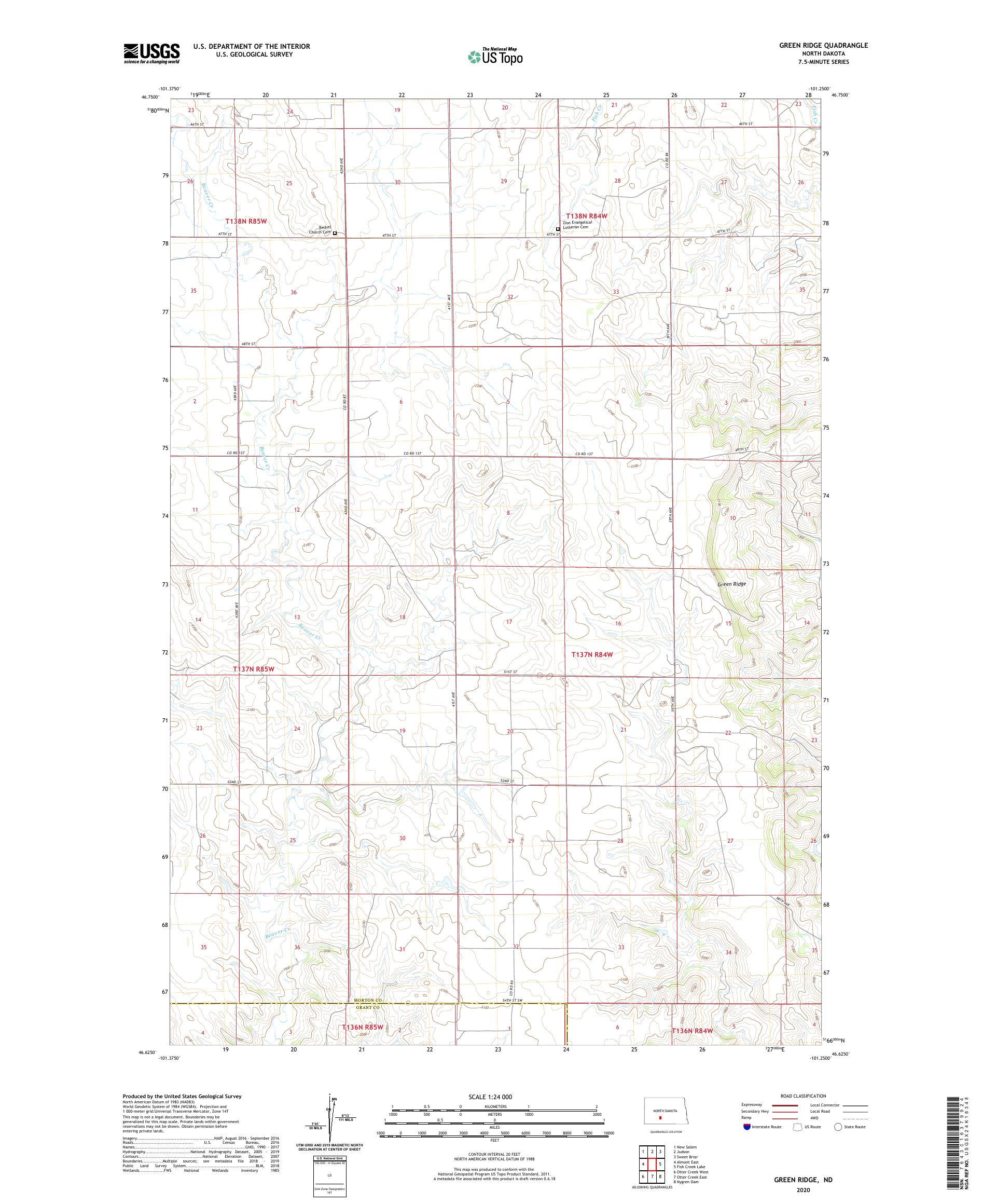 Green Ridge North Dakota US Topo Map – MyTopo Map Store