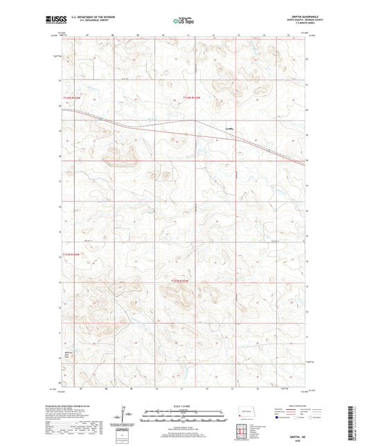 Griffin North Dakota US Topo Map Image