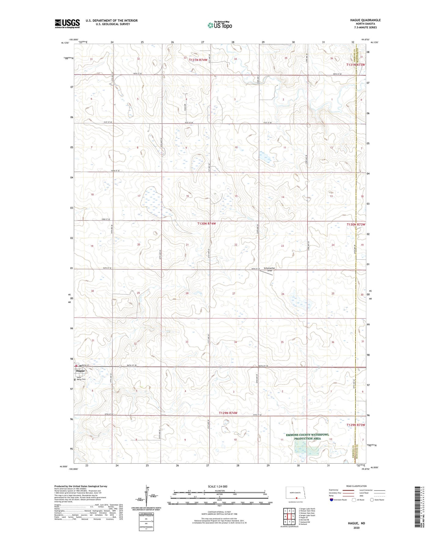 Hague North Dakota US Topo Map Image