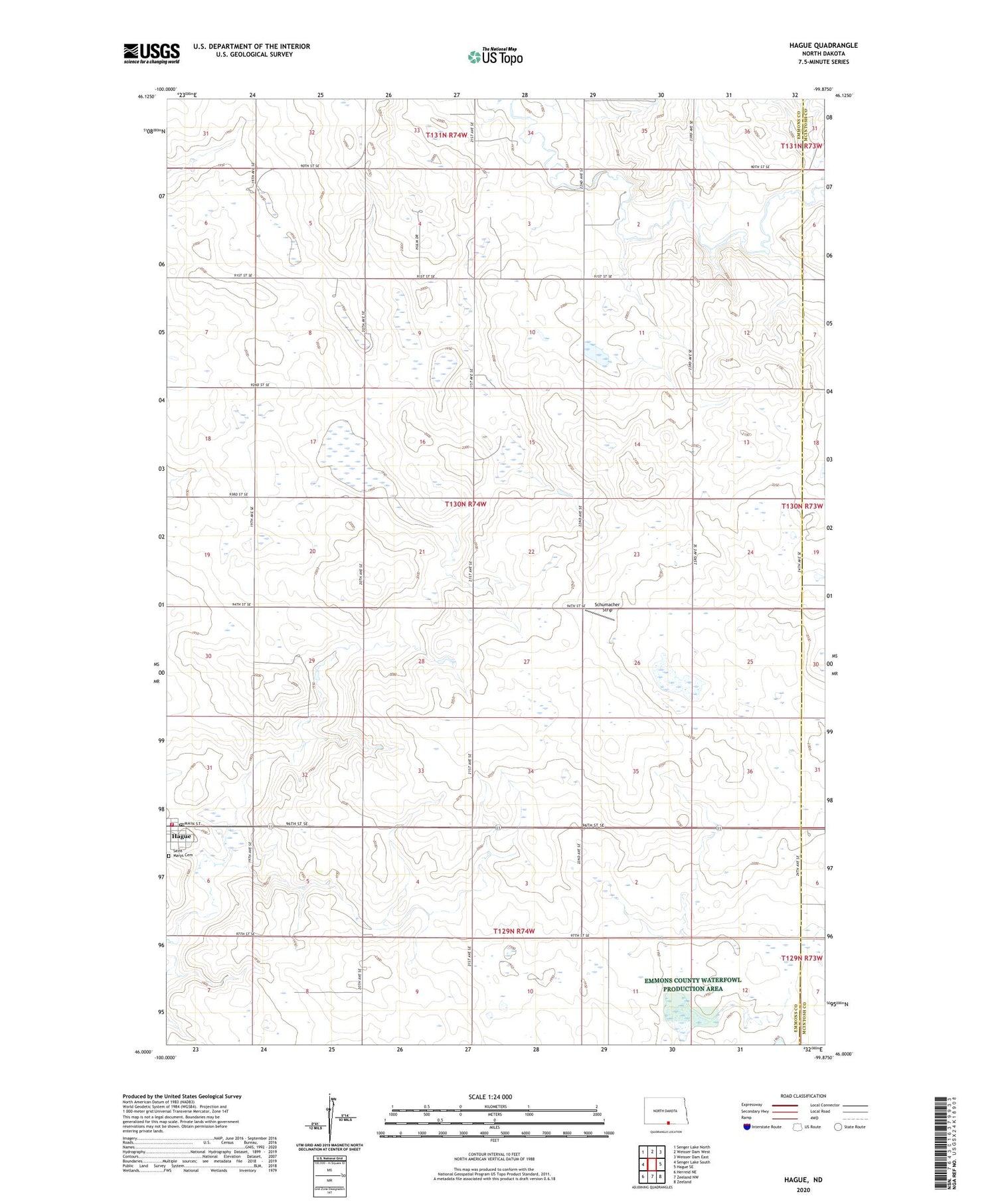 Hague North Dakota US Topo Map Image