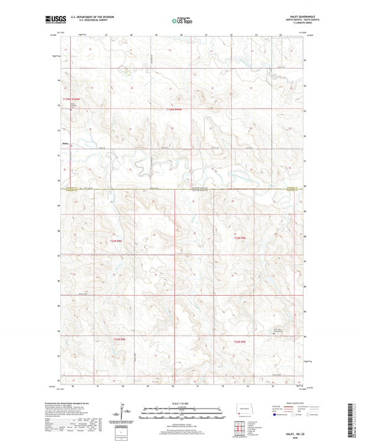 Haley North Dakota US Topo Map Image