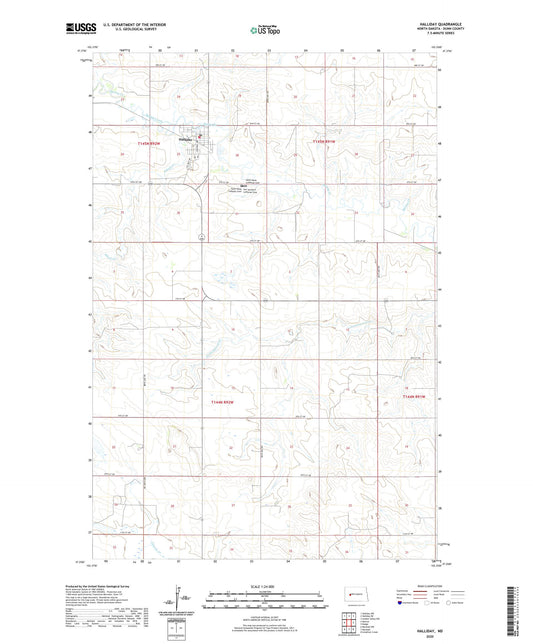 Halliday North Dakota US Topo Map Image