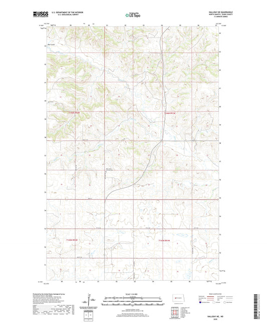 Halliday NE North Dakota US Topo Map Image