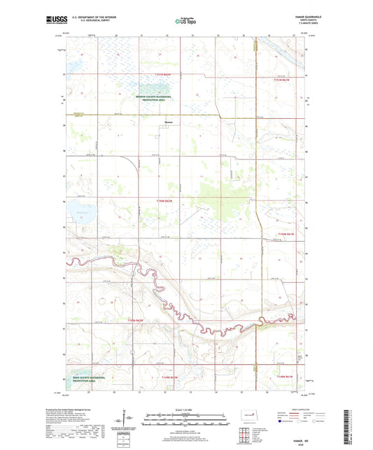 Hamar North Dakota US Topo Map Image