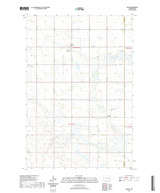 Hamlin North Dakota US Topo Map Image