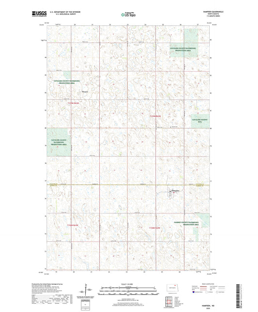 Hampden North Dakota US Topo Map Image