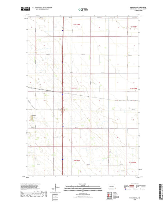 Hankinson SE North Dakota US Topo Map Image