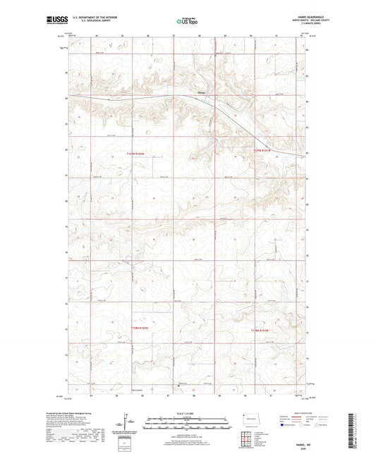 Hanks North Dakota US Topo Map Image
