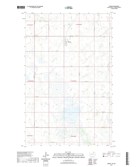 Hannah North Dakota US Topo Map Image