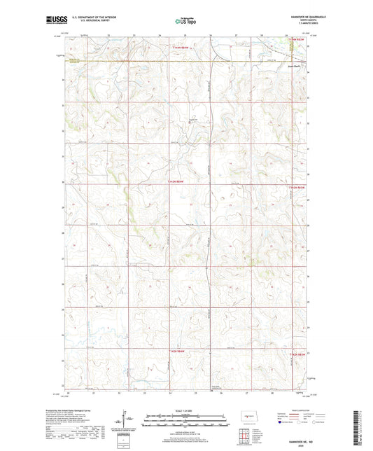 Hannover NE North Dakota US Topo Map Image