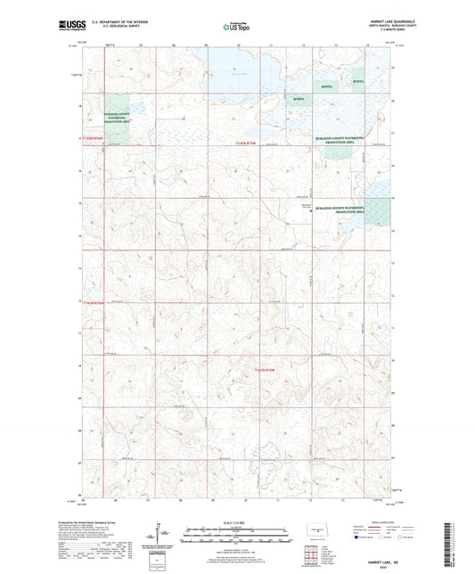 Harriet Lake North Dakota US Topo Map Image