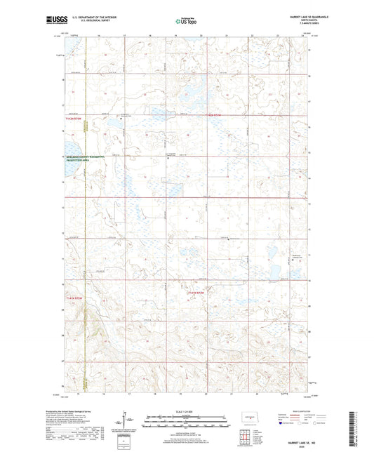 Harriet Lake SE North Dakota US Topo Map Image