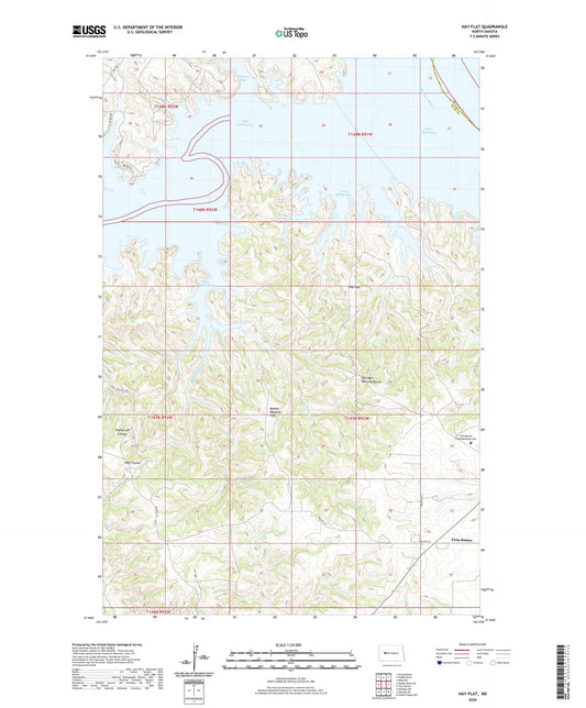 Hay Flat North Dakota US Topo Map Image